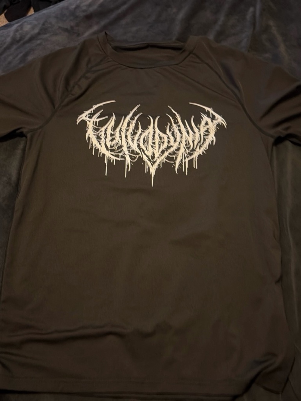 Black Short Sleeve Graphic Tee with White Drip Logo